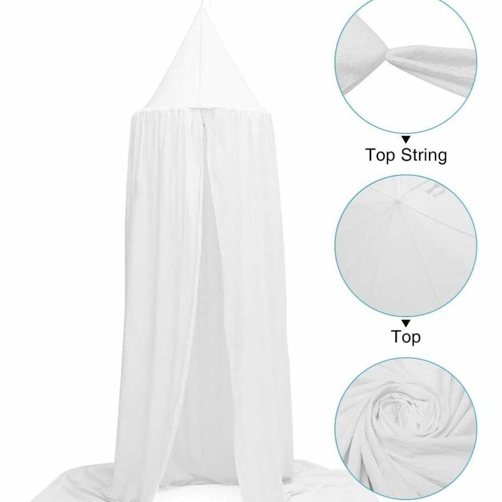 Luxury Cotton Lace Princess Play Dome Tent 2 Color Pink or White - Picture 4 of 11